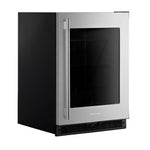 KitchenAid 24" 5.2 Cu. Ft. Black Cabinet with Stainless Steel Doors Undercounter Refrigerator - KURR324SSB