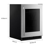 KitchenAid 24" 5.2 Cu. Ft. Black Cabinet with Stainless Steel Doors Undercounter Refrigerator - KURR324SSB