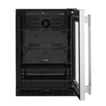 KitchenAid 24" 5.2 Cu. Ft. Black Cabinet with Stainless Steel Doors Undercounter Refrigerator - KURR324SSB