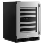 KitchenAid 24" 5.0 Cu. Ft. Black Cabinet with Stainless Steel Doors Undercounter Refrigerator - KUWL324SSB