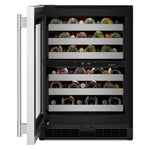 KitchenAid 24" 5.0 Cu. Ft. Black Cabinet with Stainless Steel Doors Undercounter Refrigerator - KUWL324SSB