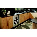 KitchenAid 24" 5.0 Cu. Ft. Black Cabinet with Stainless Steel Doors Undercounter Refrigerator - KUWL324SSB