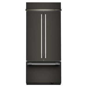 KitchenAid 36" 20.8 Cu. Ft. Black Ore Built-In French Door Refrigerator - KBFN536SBE