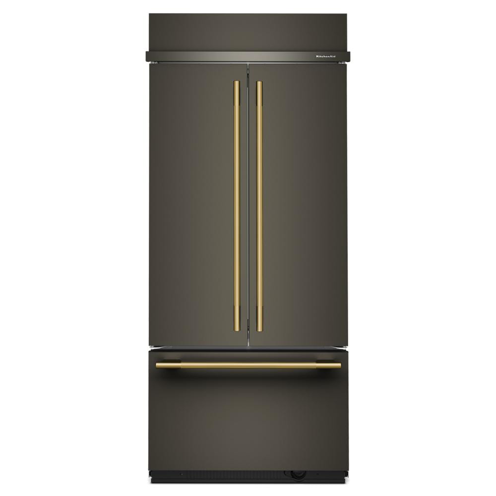 KitchenAid 36" 20.8 Cu. Ft. Black Ore Built-In French Door Refrigerator - KBFN536SBE