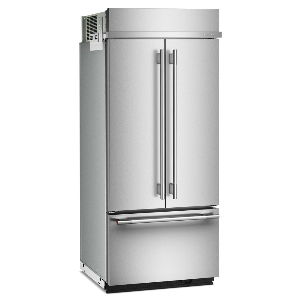 KitchenAid 36" 20.8 Cu. Ft. PrintShield Stainless Steel Built-In French Door Refrigerator - KBFN536SPS