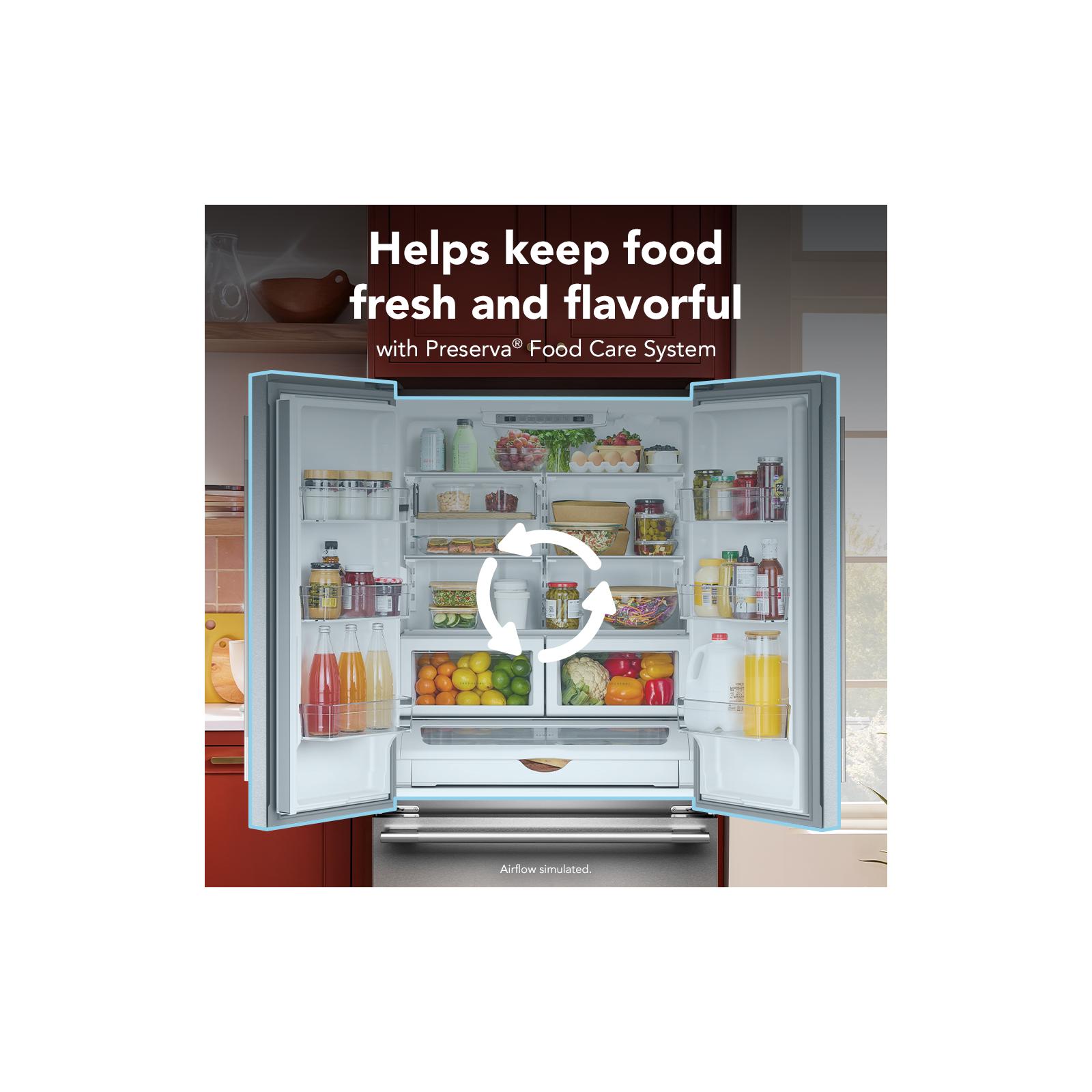 KitchenAid 36" 22.0 Cu. Ft. PrintShield Stainless Steel Counter-Depth French Door Refrigerator - KRFC136TPS