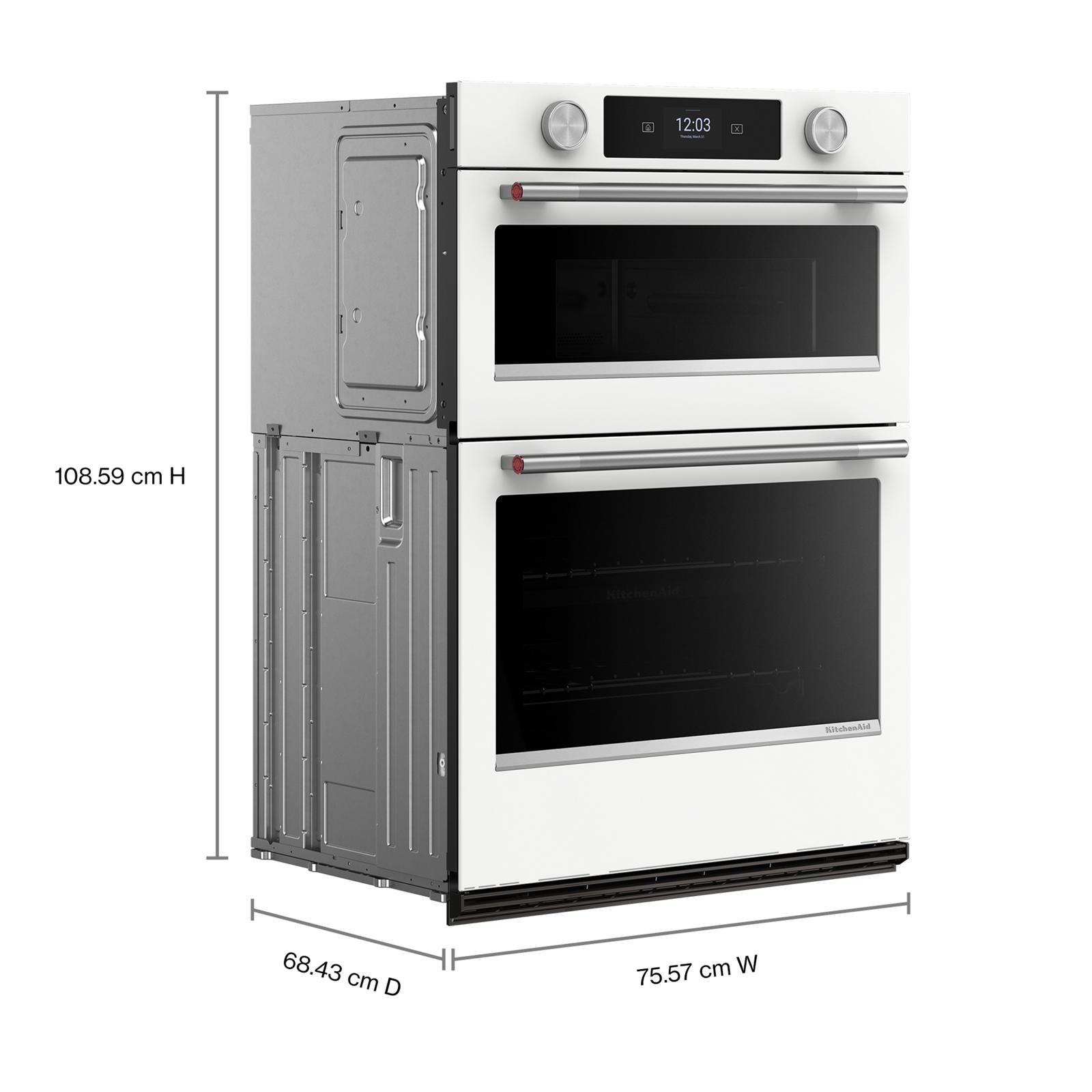 KitchenAid White 30" Wall Oven with Microwave (6.4 cu ft) - KOEC730SWH