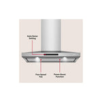 KitchenAid® Stainless Steel 36" 400 CFM Wall-Mount Canopy Hood - KVWC736SSS
