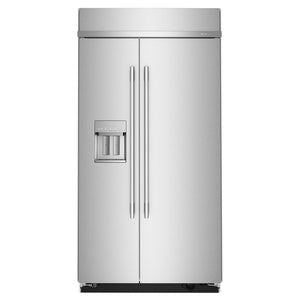 KitchenAid 42" 25.0 Cu. Ft. PrintShield Stainless Steel Built-In Side-by-Side Refrigerator - KBSD742SPS