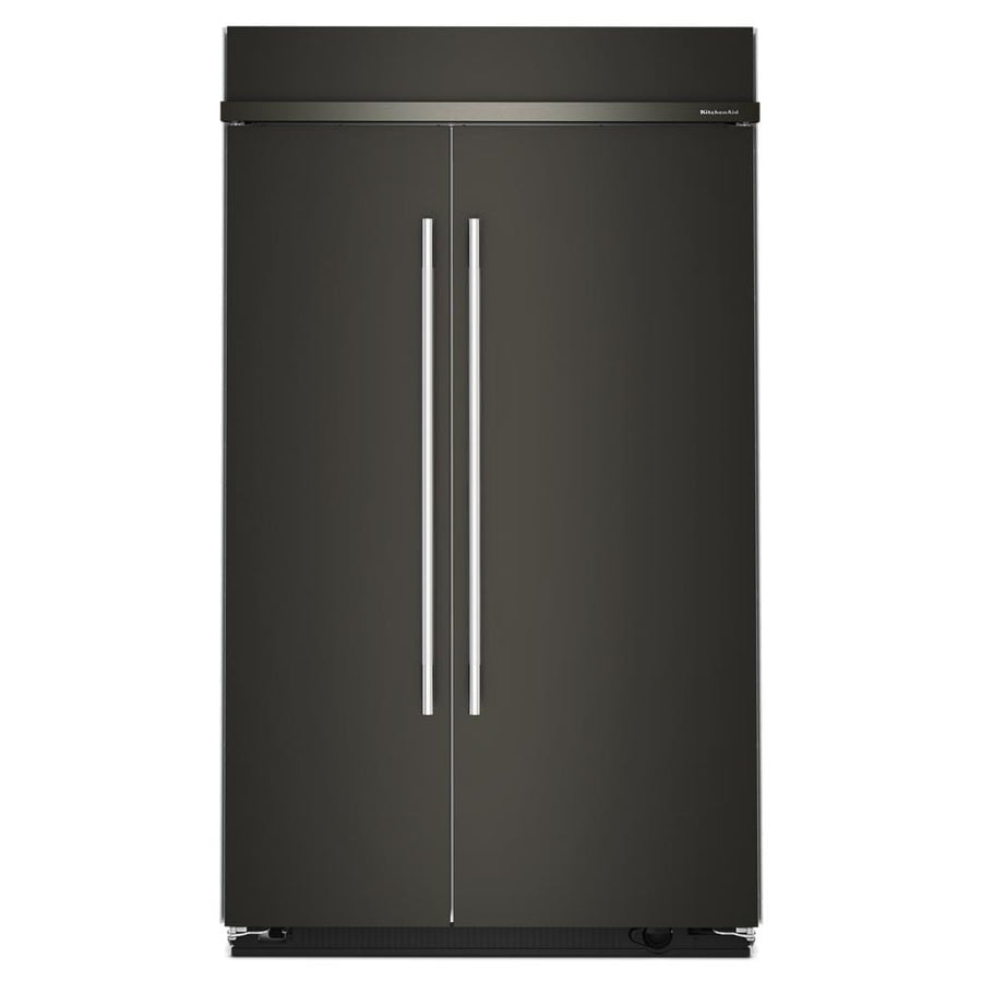KitchenAid 48" 30.0 Cu. Ft. Black Ore Built-In Side-by-Side Refrigerator - KBSN748SBE