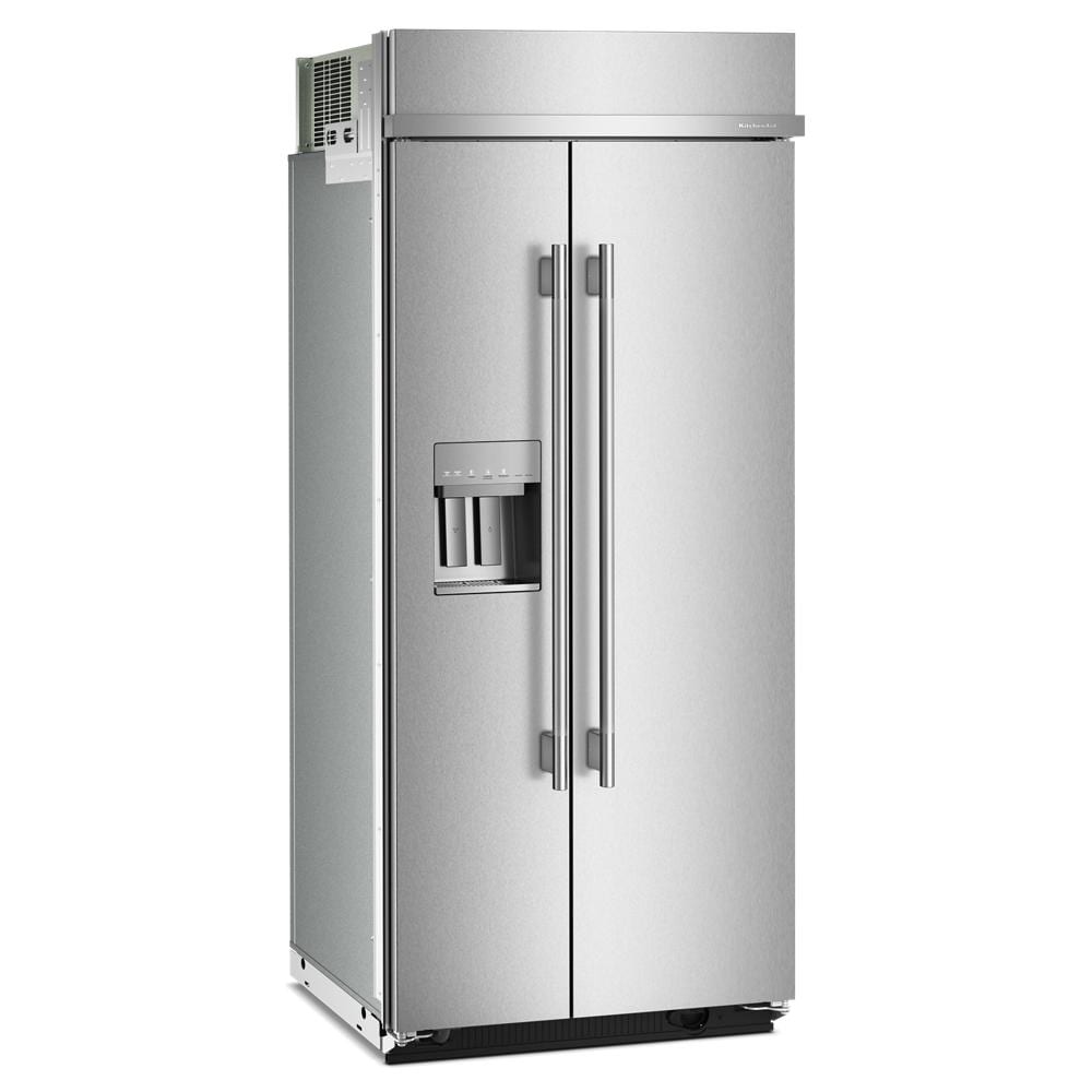 KitchenAid 36" 21.0 Cu. Ft. PrintShield Stainless Steel Built-In Side-by-Side Refrigerator - KBSD736SPS