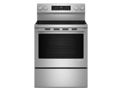 KitchenAid PrintShield™ Stainless Finish Freestanding Smart Electric Convection Range (5.3 Cu. Ft.) - YKFES330TPS