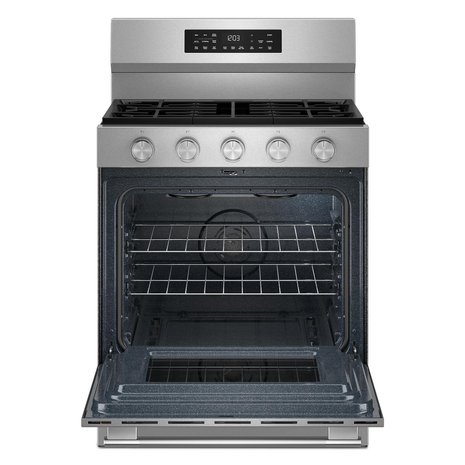 KitchenAid PrintShield™ Stainless Finish Freestanding Smart Gas Convection Range (5.0 Cu. Ft.) - KFGS330TPS