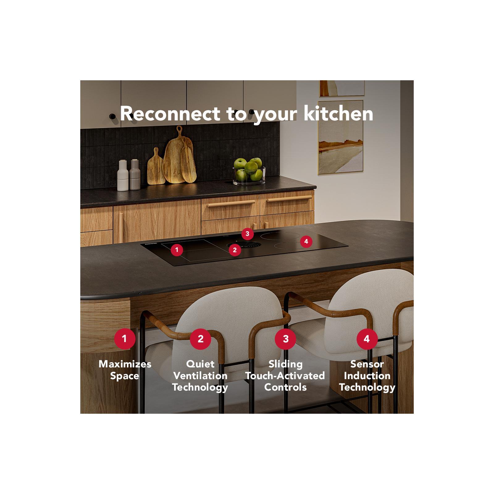 KitchenAid Black 36" Induction Downdraft Cooktop - KCID936SBL--