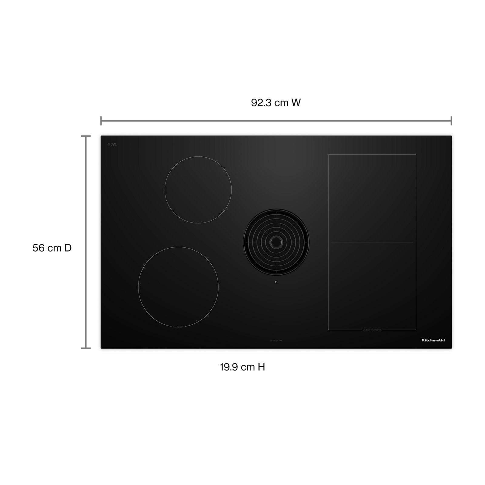 KitchenAid Black 36" Induction Downdraft Cooktop - KCID936SBL