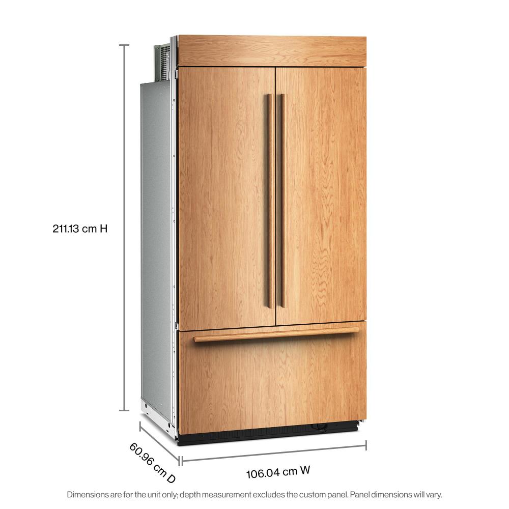 KitchenAid 42" 24.2 Cu. Ft. Panel-Ready Built-In French Door Refrigerator with Platinum Interior – KBFN542TPA