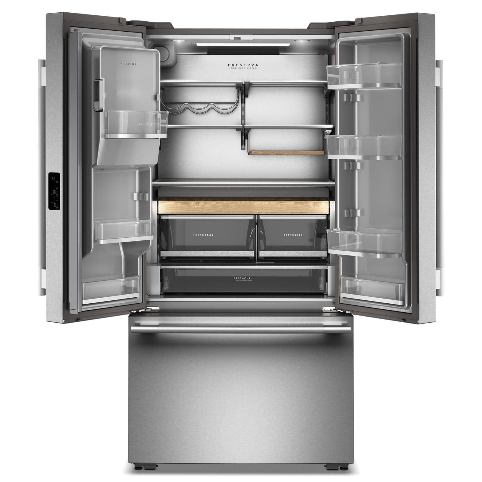 KitchenAid 36" 23.9 Cu. Ft. PrintShield Stainless Steel Counter-Depth French Door Refrigerator with External Water Dispenser – KRFC736SPS