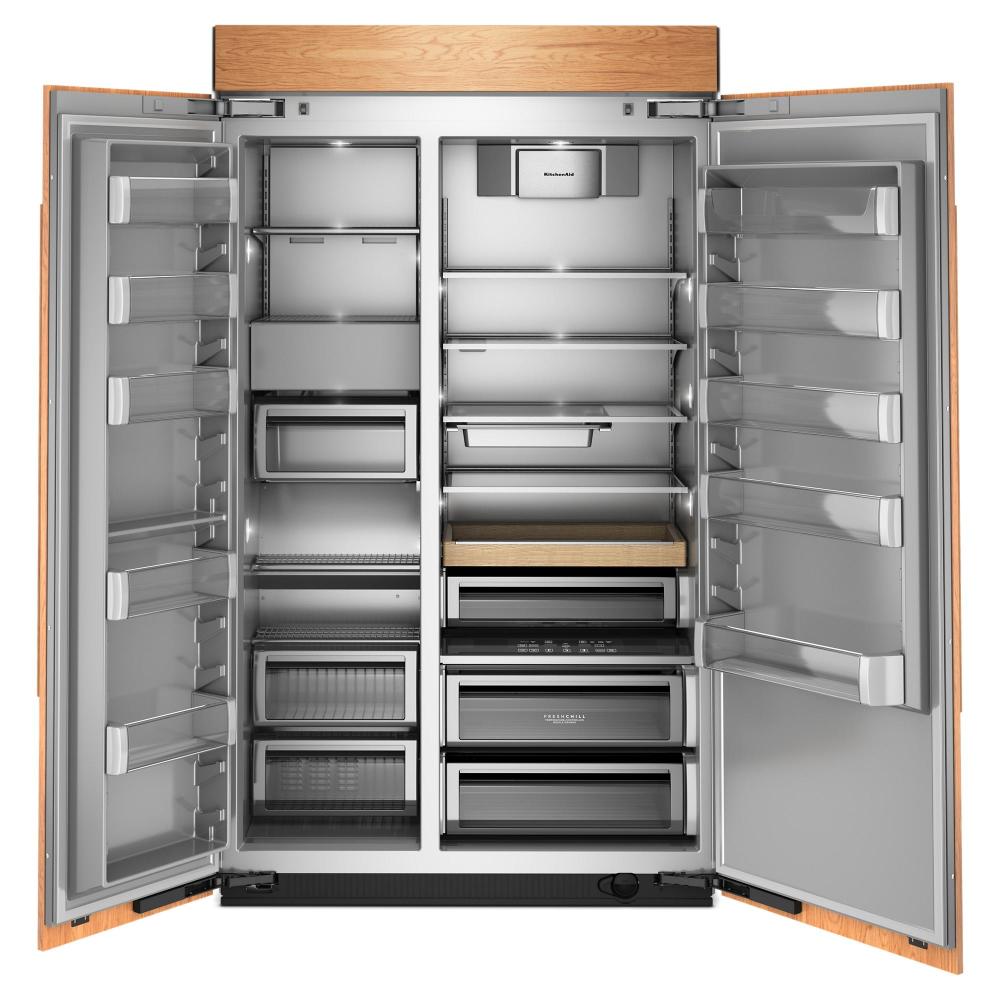 KitchenAid 48" 30.0 Cu. Ft. Panel-Ready Built-In Side-by-Side Refrigerator with Platinum Interior – KBSN748TPA