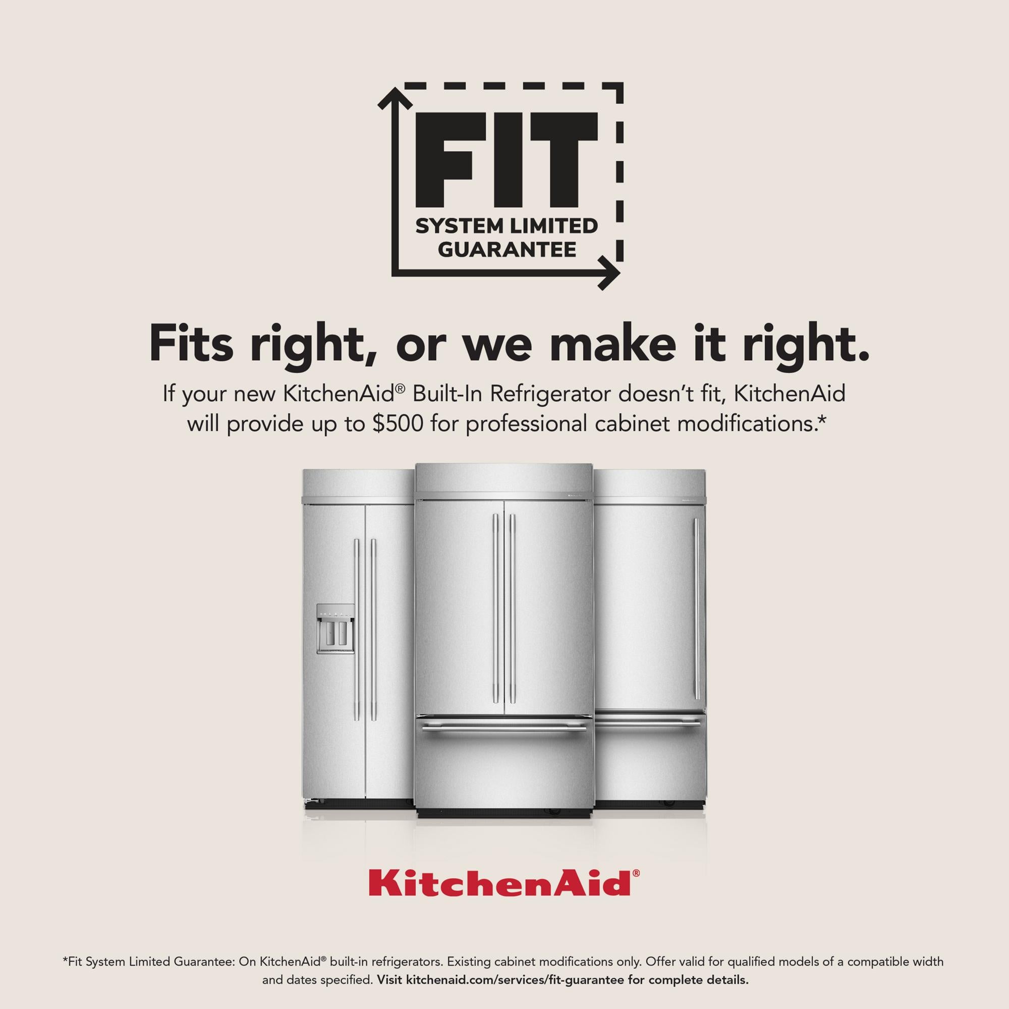 KitchenAid 48" 30.0 Cu. Ft. Panel-Ready Built-In Side-by-Side Refrigerator with Platinum Interior – KBSN748TPA--