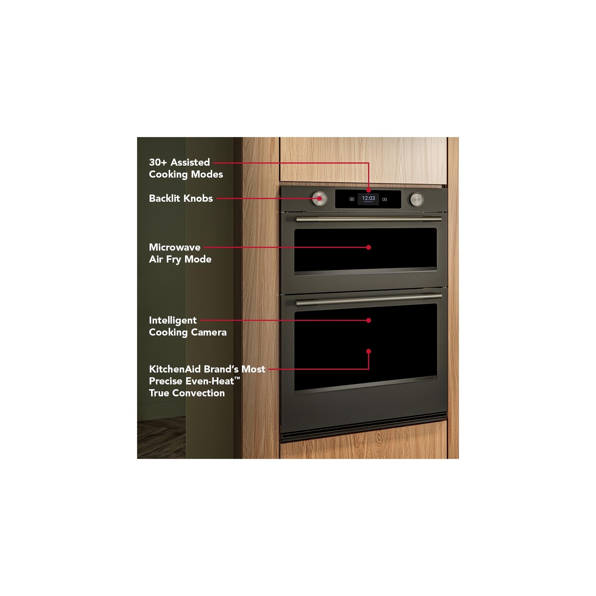 KitchenAid Black Ore 30" Wall Oven with Microwave with Intelligent Cooking Camera (5 cu ft) - KOEC930SBE--