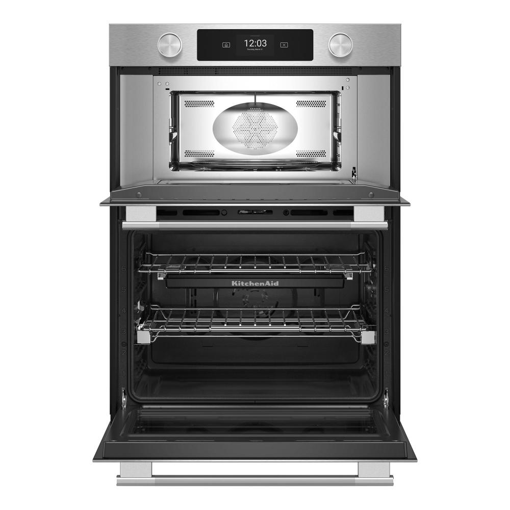 KitchenAid PrintShield™ Stainless 30" Wall Oven with Microwave with Intelligent Cooking Camera (5 cu ft) - KOEC930SPS
