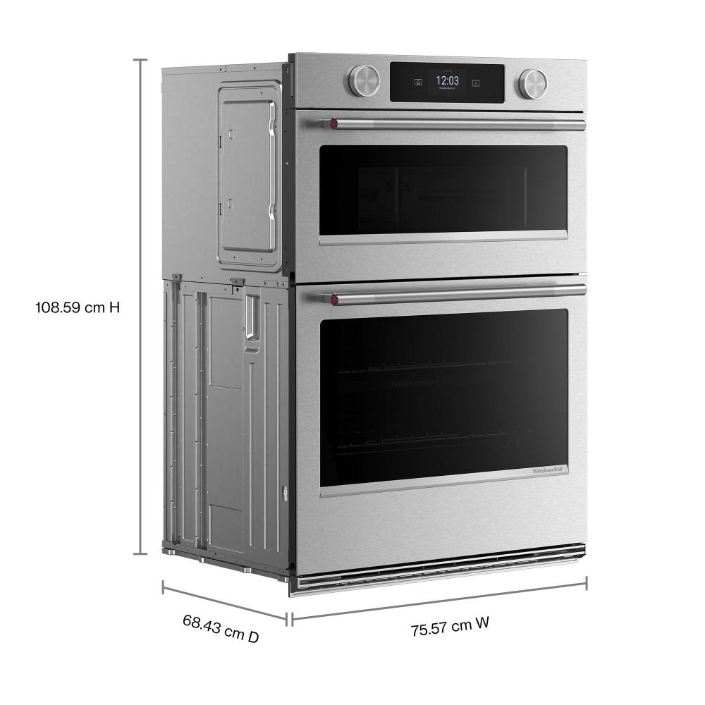 KitchenAid PrintShield™ Stainless 30" Wall Oven with Microwave with Intelligent Cooking Camera (5 cu ft) - KOEC930SPS
