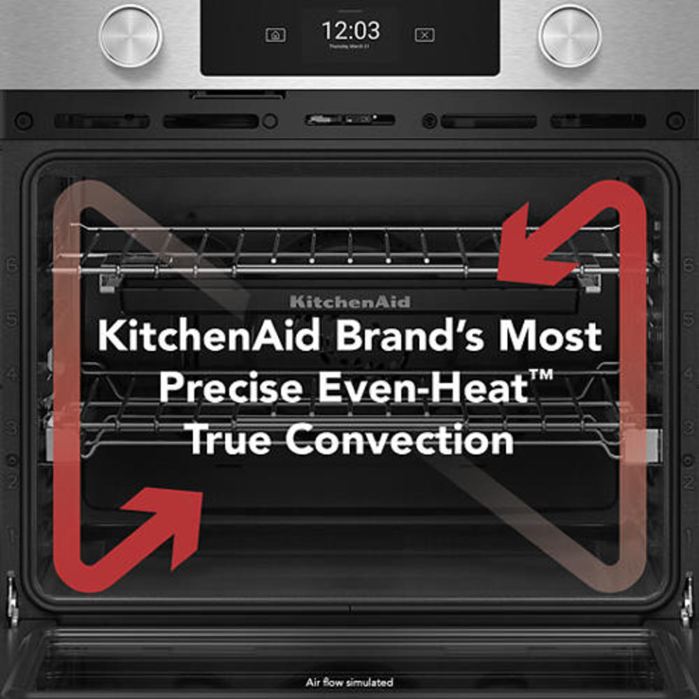 KitchenAid PrintShield™ Stainless 30" Wall Oven with Microwave with Intelligent Cooking Camera (5 cu ft) - KOEC930SPS--