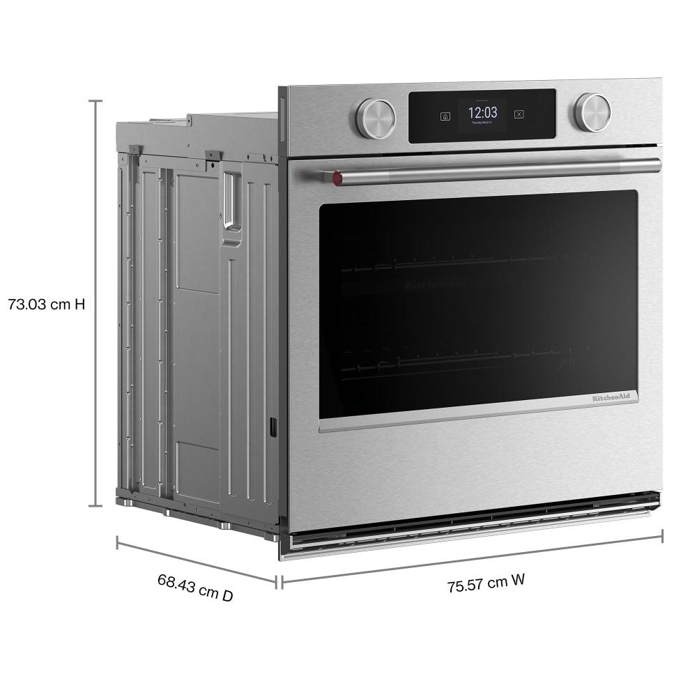 KitchenAid PrintShield™ Stainless 30" Wall Oven with Intelligent Cooking Camera (5 cu ft) - KOES930SPS