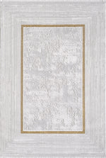 Merinos Lazer 5'3" x 7'5" Area Rug with Underpad - Grey