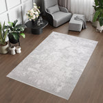 Merinos Lazer 5'3" x 7'5" Area Rug with Underpad - Light, Grey
