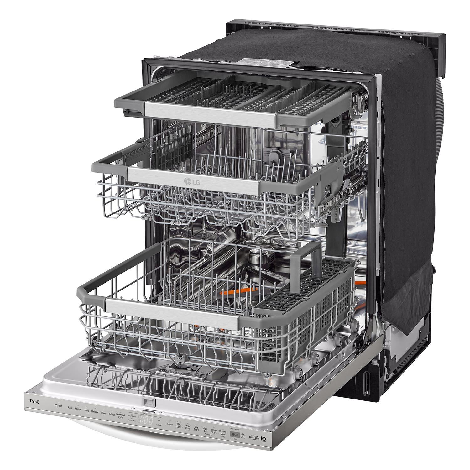 LG Stainless Steel Smart Dishwasher with 1-Hour Wash & Dry, QuadWash™ Pro, TrueSteam® and Dynamic Heat Dry™ - LDTH7972S