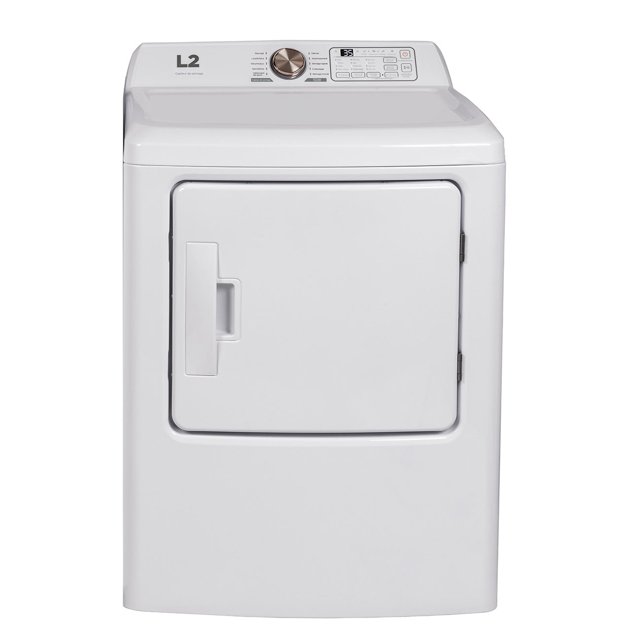 L2 White Electric Dryer with French Display (6.7 Cu. Ft) - LE43A3AWWFR