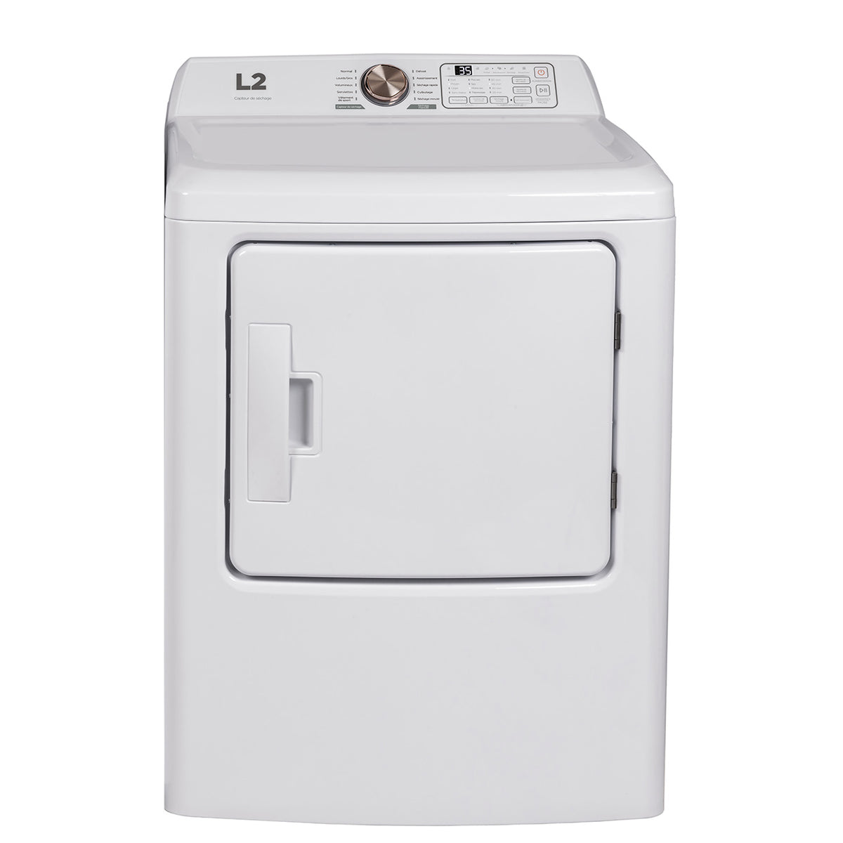 L2 White Electric Dryer with French Display (6.7 Cu. Ft) LE43A3AWWFR