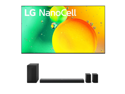 LG 75" 4K NanoCell TruMotion 120 Smart TV & S70TR 5.1.1 ch. 500W Soundbar with Rear Speakers - 75NANO75UQA.ACC/S70TR.ACANLLK