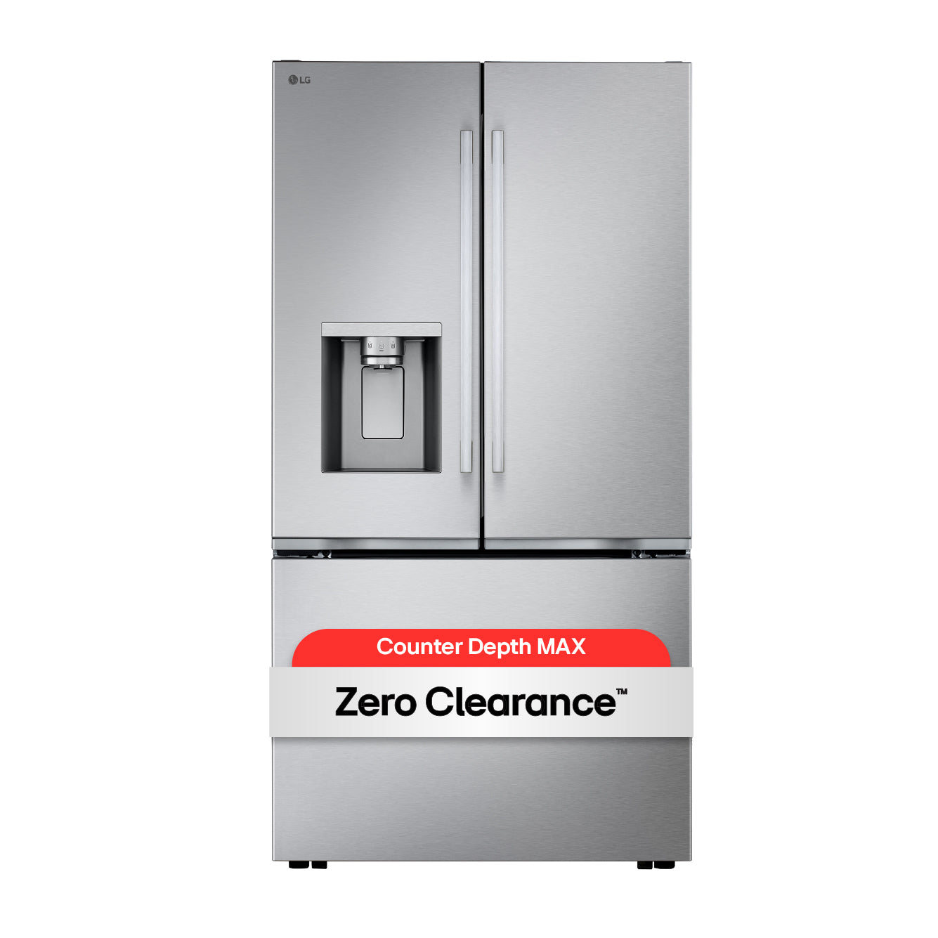LG 35.75" 24 Cu. Ft. Smudge Resistant Stainless Steel Counter-Depth MAX™ with Zero Clearance™ French Door Refrigerator - LF24Z6530S--