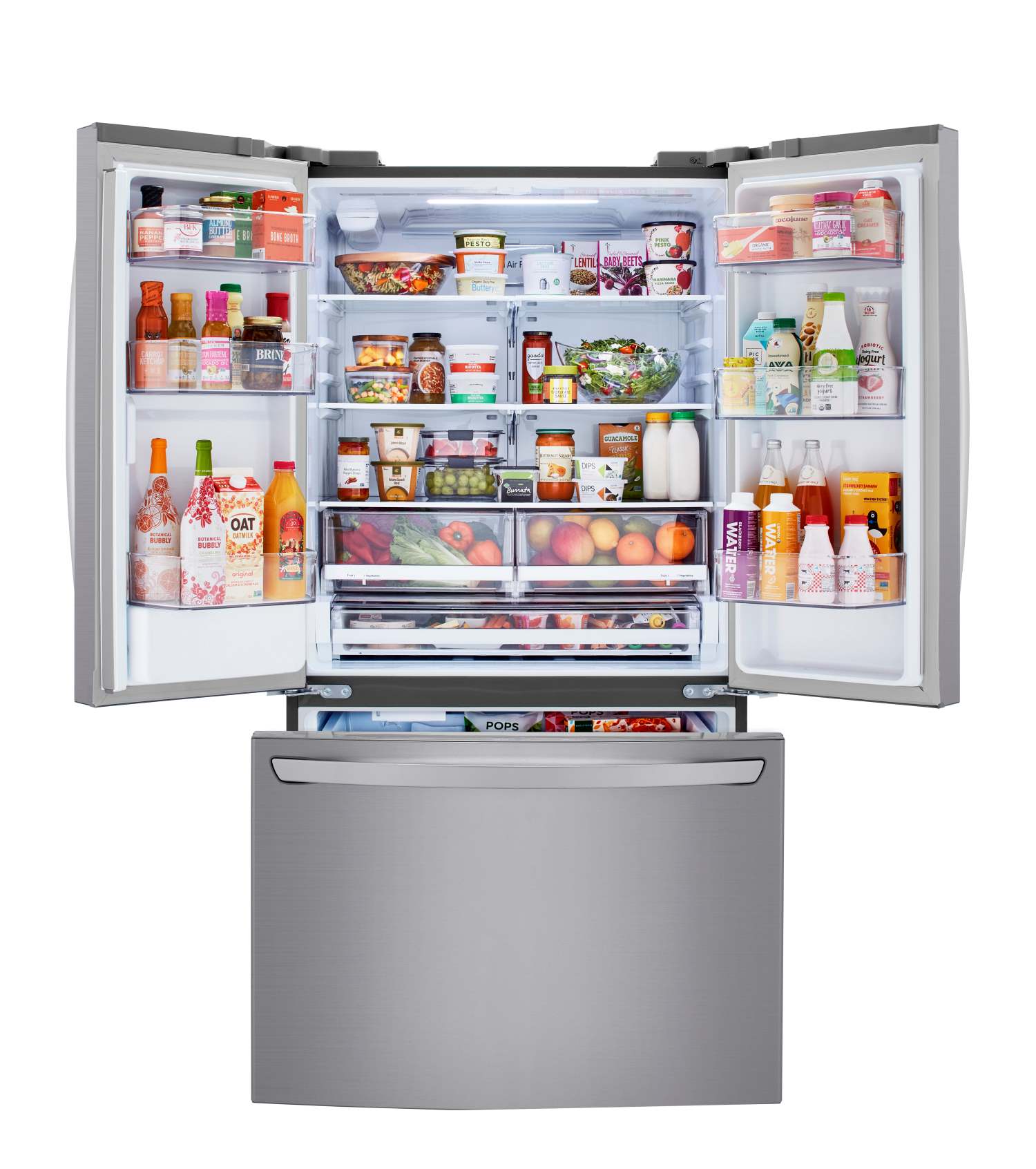 LG 36" 29 Cu. Ft. Platinum Silver French Door Refrigerator - LRFWS2906V