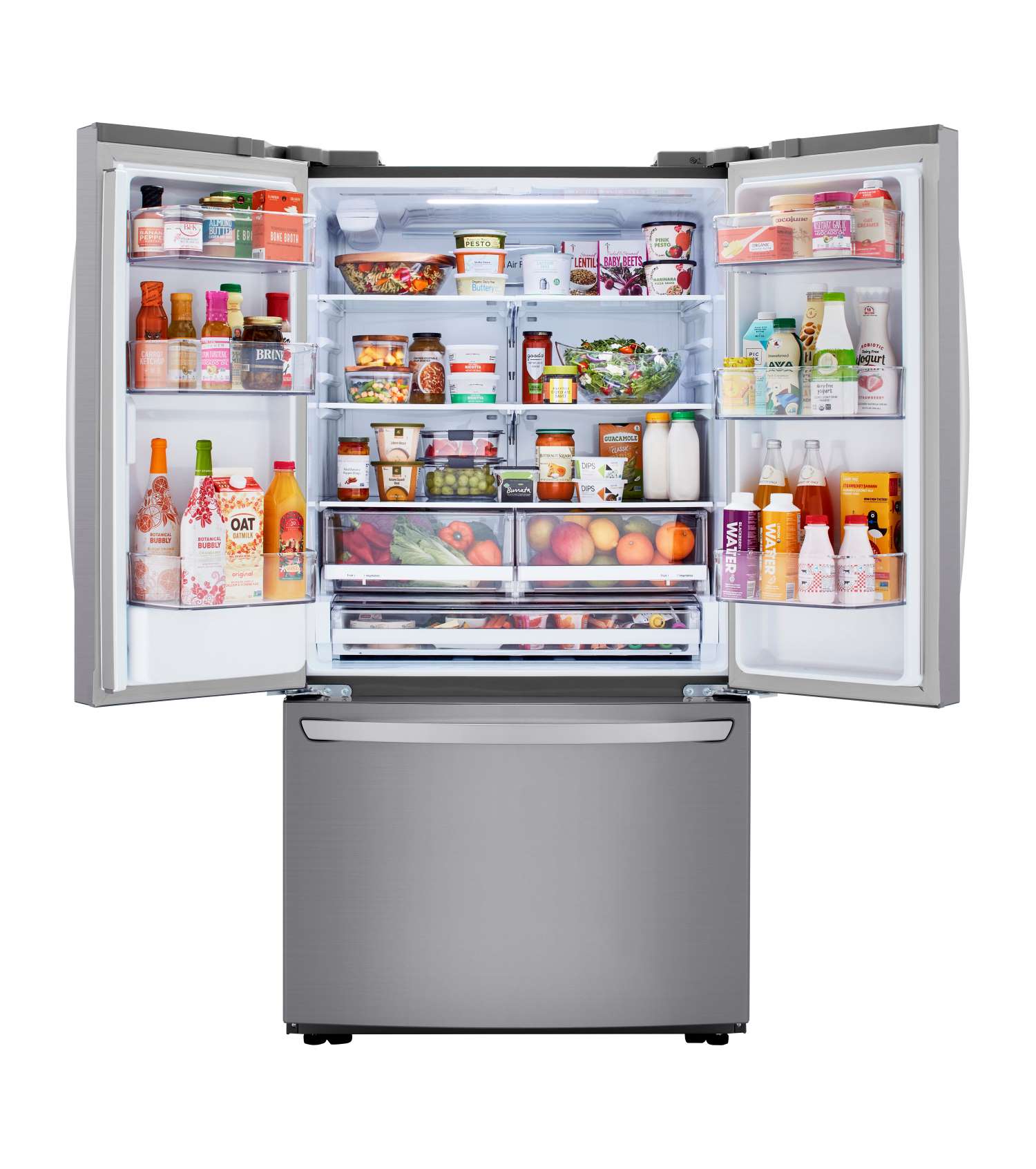 LG 36" 29 Cu. Ft. Platinum Silver French Door Refrigerator - LRFWS2906V