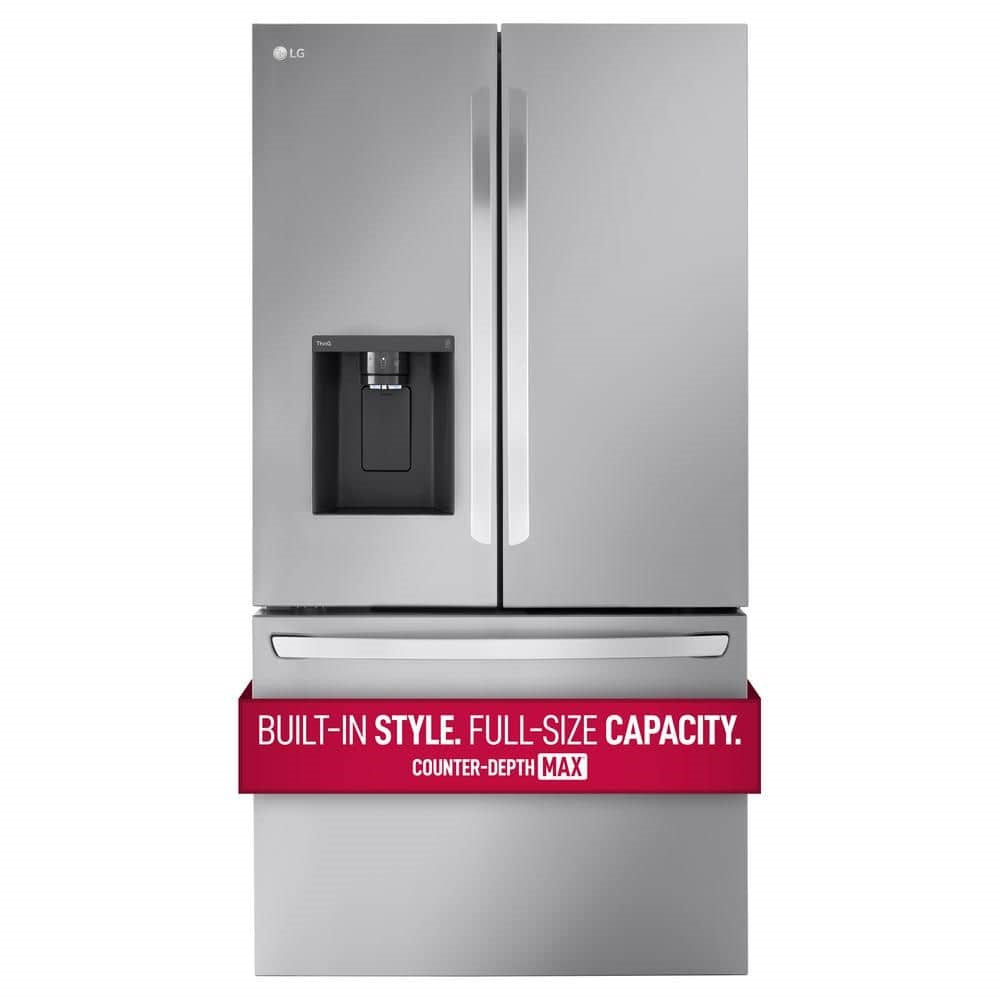 LG 26 cu. ft. Smart Counter-Depth MAX™ Stainless Steel French Door Refrigerator - LRFXC2606S