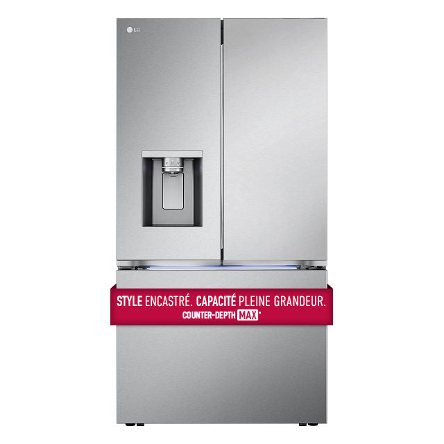 LG Smart Counter-Depth MAX™ Stainless Steel French Door Refrigerator with Four Types of Ice (26 cu. ft.) - LRYXC2606S