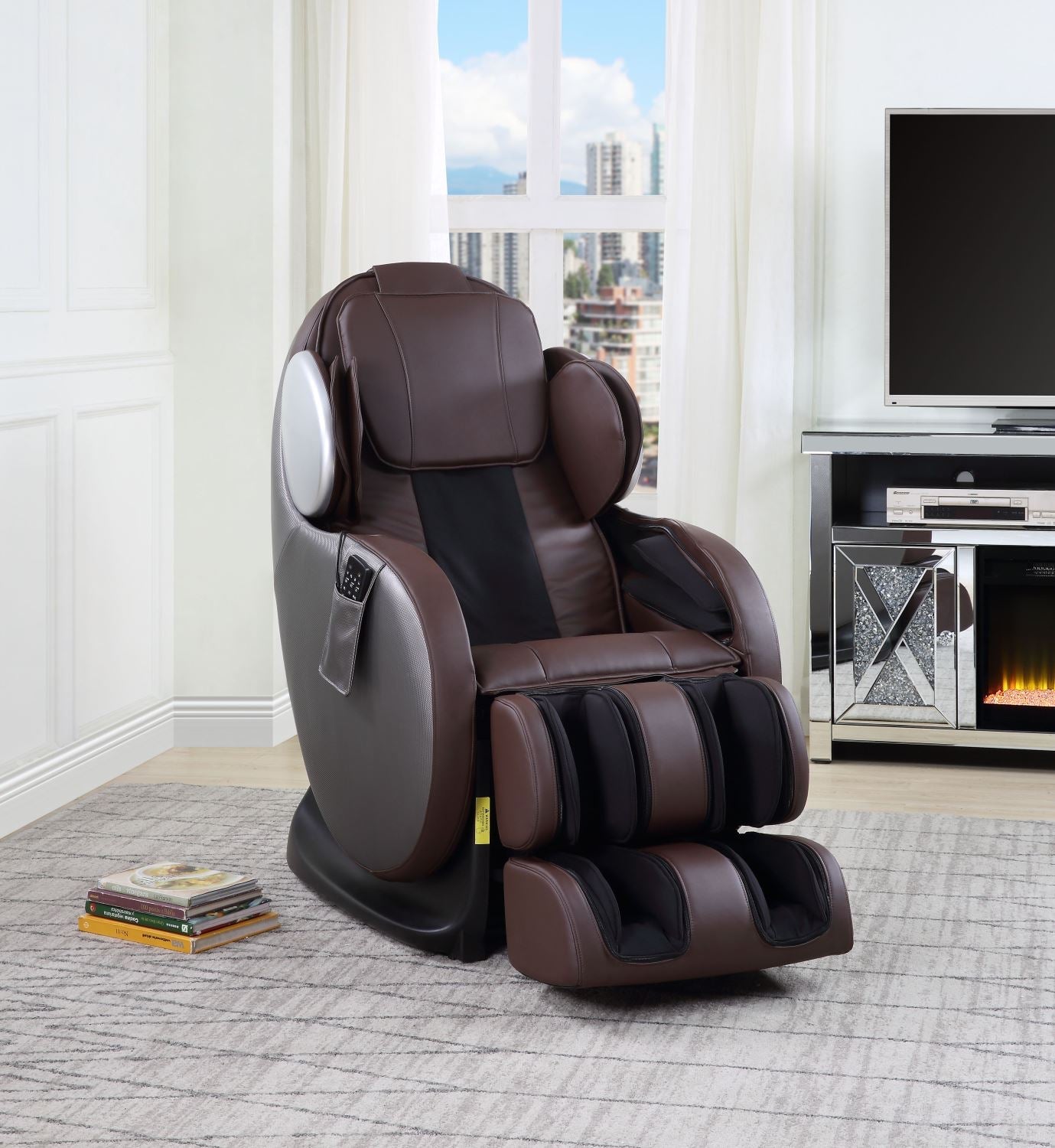 Skridtet Therapeutic Multiple Function Whole Body Reclining Massage Chair - Chocolate Brown