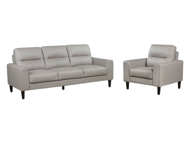 Verissimo Leather Sofa and Chair Set - Latte