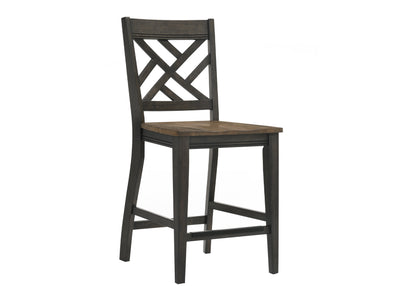 Addie Lattice-Back Counter Height Stool - Brown