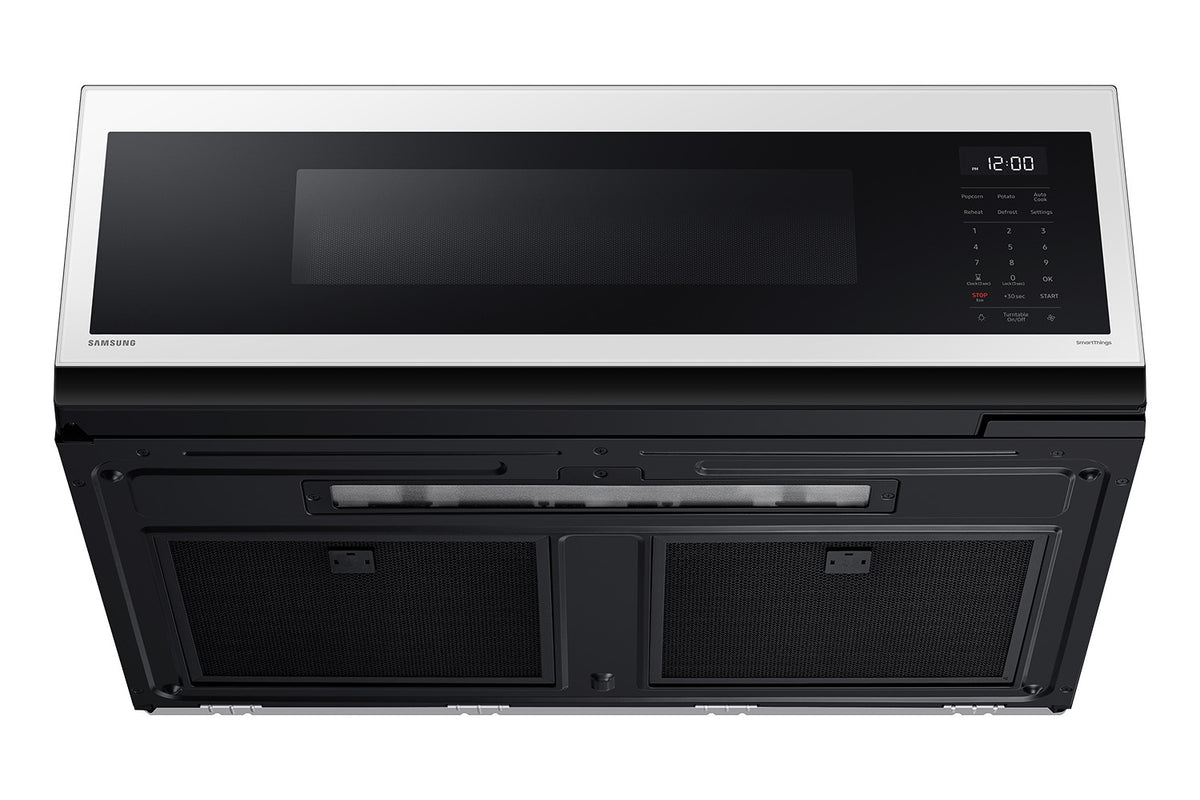 Samsung BESPOKE White Glass Over the Range Microwave (1.1 cu. ft