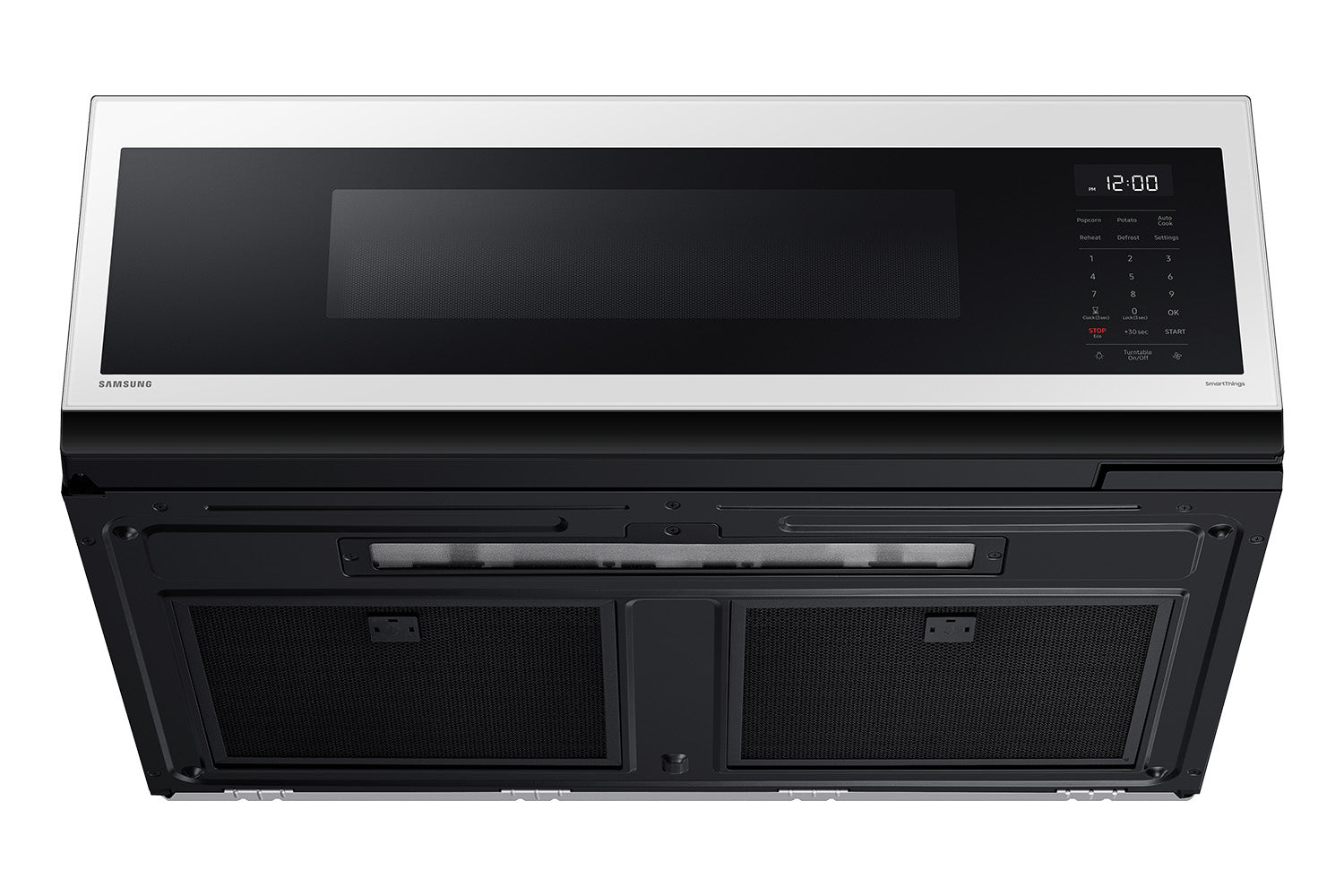 Samsung BESPOKE White Glass Over the Range Microwave (1.1 cu. ft) - ME11CB751012AC