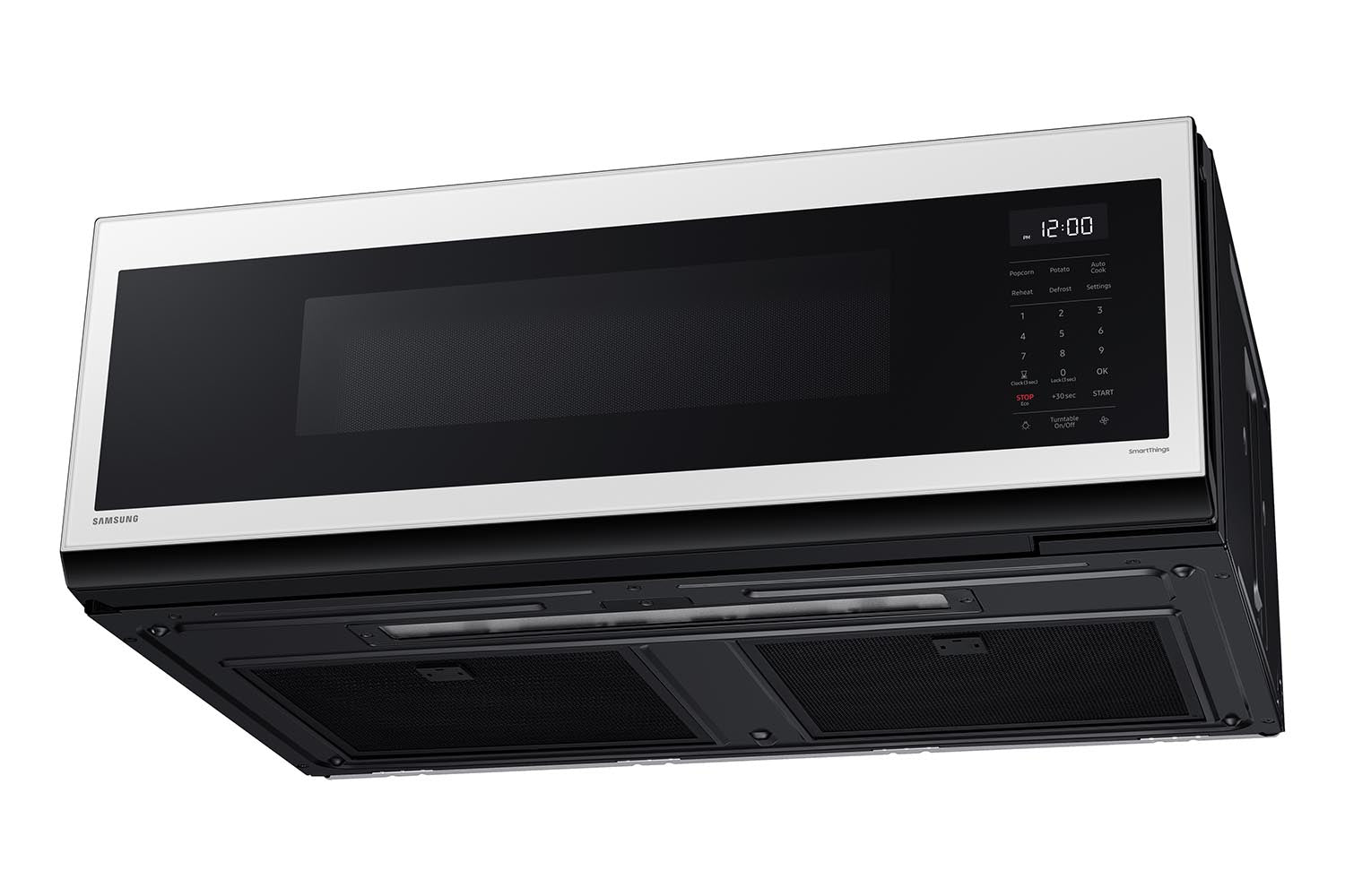 Samsung BESPOKE White Glass Over the Range Microwave (1.1 cu. ft) - ME11CB751012AC