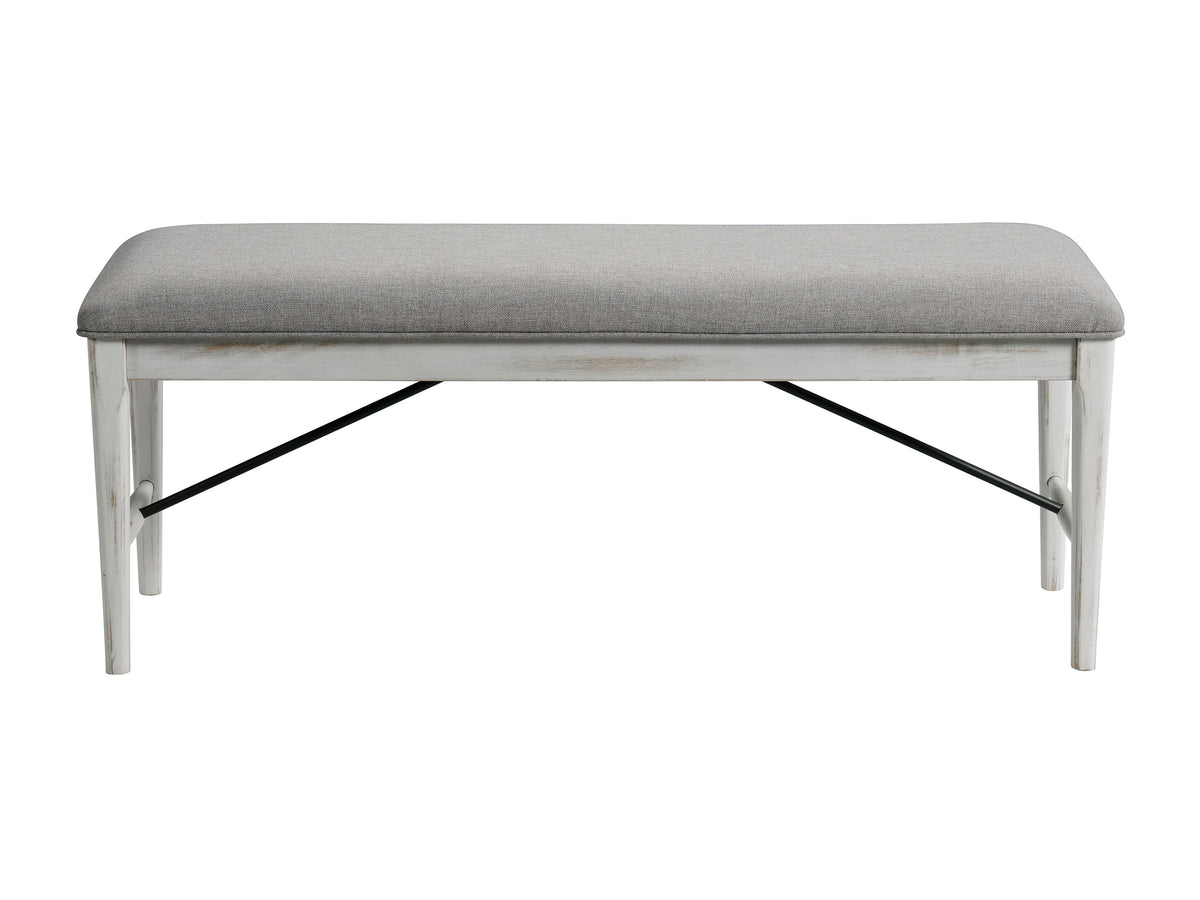 Modern Rustic Bench - Weathered White