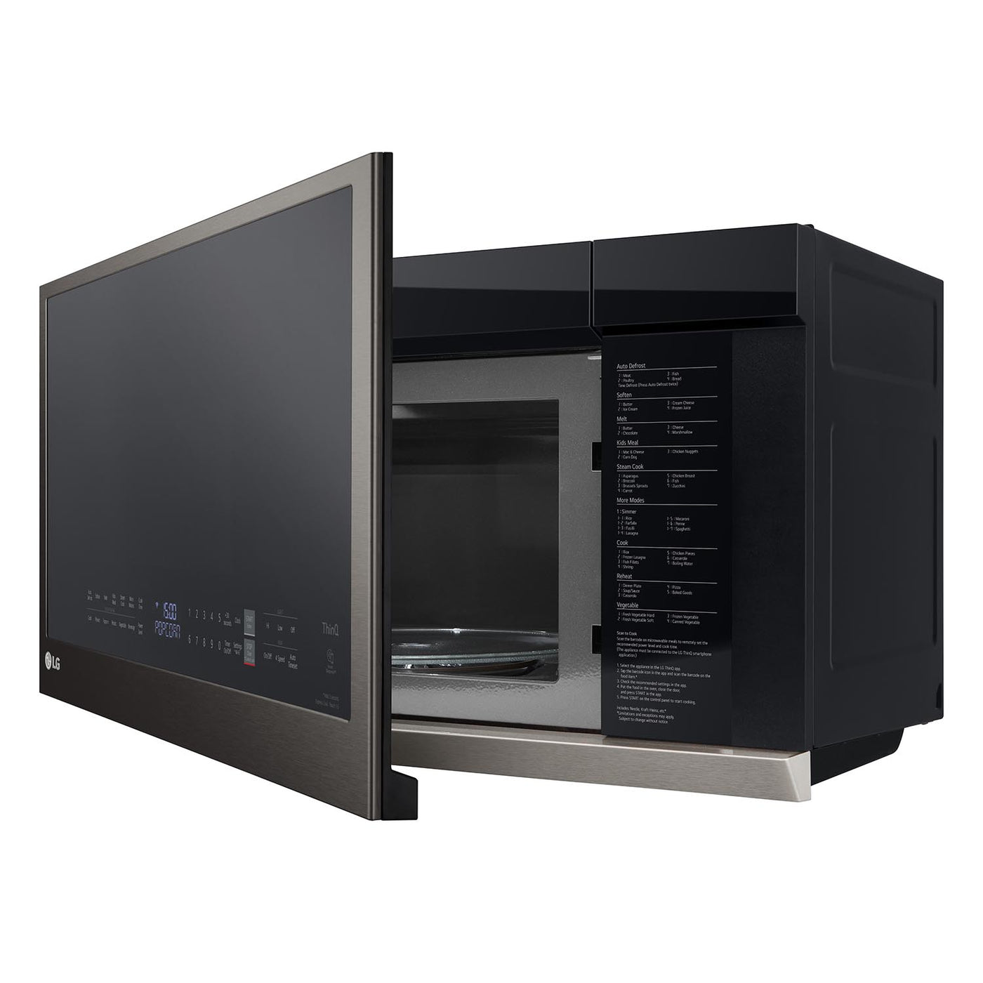 LG Black Stainless Smart Wi-Fi Enabled Over-the-Range Microwave with ExtendaVent® 2.0 & EasyClean® (2.1 cu. ft.) - MVEL2137D