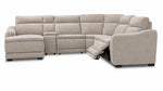 Madison 6-Piece Dual Power Reclining Sectional with Left-Facing Chaise - Beige