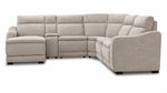 Madison 6-Piece Dual Power Reclining Sectional with Left-Facing Chaise - Beige