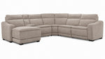 Madison 6-Piece Dual Power Reclining Sectional with Left-Facing Chaise - Beige